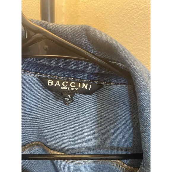 Baccini Denim Jean Jacket Long Sleeve Button Down Women Sz Small Blue - Picture 3 of 6